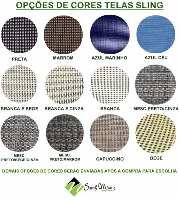 Espreguiçadeira Cadeira Chaise de Piscina e Jardim Tela Sling e Alumínio - Imagem 4
