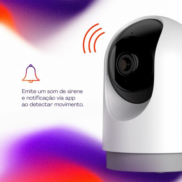 Smart Câmera Interna Inteligente PTZ 3MP Wi-Fi Sensor Movimento e Ruído, Áudio Bidirecional Visão Noturna Alerta Sonoro Compatível com Alexa e Google Chromecast HISCPT01WT Geonav - Imagem 7
