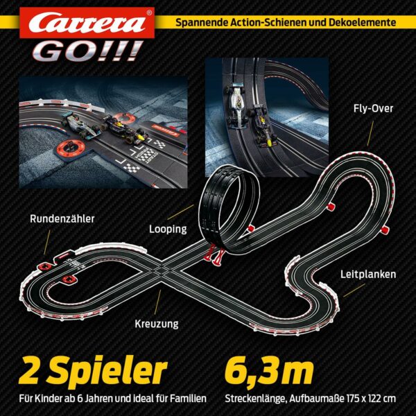 Pista Eletrica CARRERA F-1 Mercedes X Redbull 6.3 Metros - Imagem 2