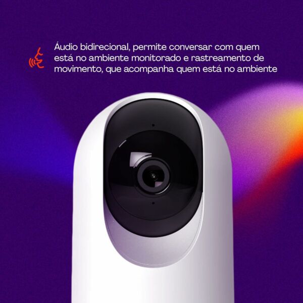 Smart Câmera Interna Inteligente PTZ 3MP Wi-Fi Sensor Movimento e Ruído, Áudio Bidirecional Visão Noturna Alerta Sonoro Compatível com Alexa e Google Chromecast HISCPT01WT Geonav - Imagem 4