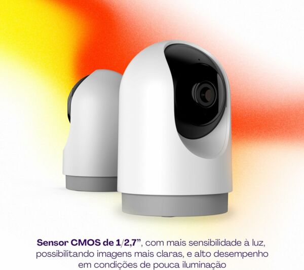Smart Câmera Interna Inteligente PTZ 3MP Wi-Fi Sensor Movimento e Ruído, Áudio Bidirecional Visão Noturna Alerta Sonoro Compatível com Alexa e Google Chromecast HISCPT01WT Geonav - Imagem 5