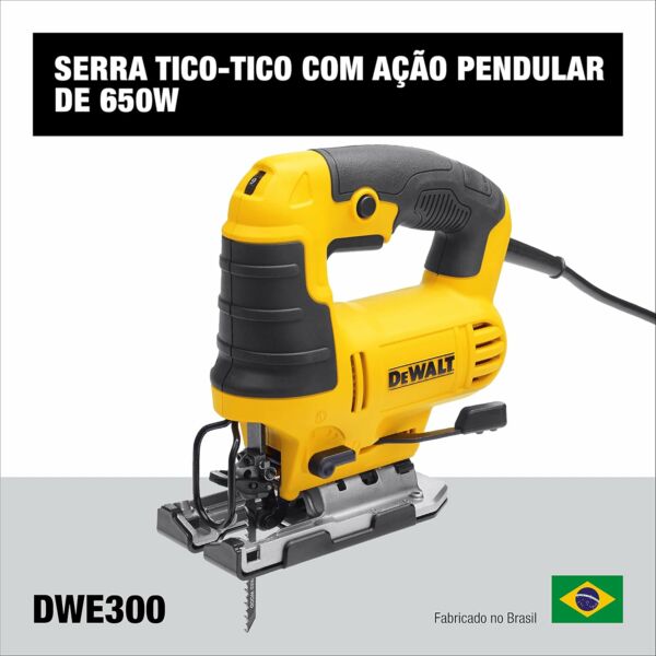 Serra Tico-Tico Orbital Velocidade Variável 650W de Ação Pendular e Engate Rápido 110V DWE300 DEWALT - Imagem 2