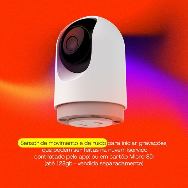 Smart Câmera Interna Inteligente PTZ 3MP Wi-Fi Sensor Movimento e Ruído, Áudio Bidirecional Visão Noturna Alerta Sonoro Compatível com Alexa e Google Chromecast HISCPT01WT Geonav - Imagem 6