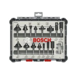 Jogo de Fresas Misto Standard Encaixe de 1/4” 15 peças Bosch