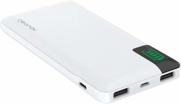 Bateria Externa Portátil Power Bank 10.000mAh Led Indicador de Bateria PB10KWT Branco Geonav - Imagem 4
