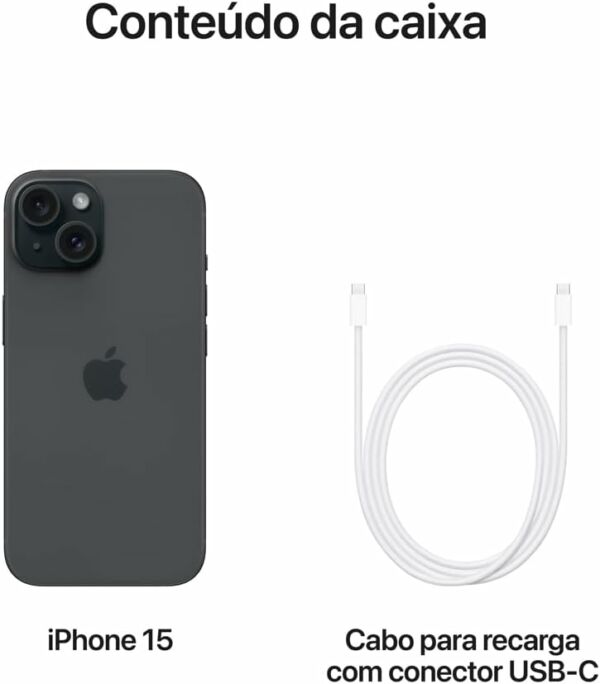 IPhone Apple 15 128 GB Tela Contra Respingos Câmera 48 MP Chip A16 BIONIC - Imagem 3