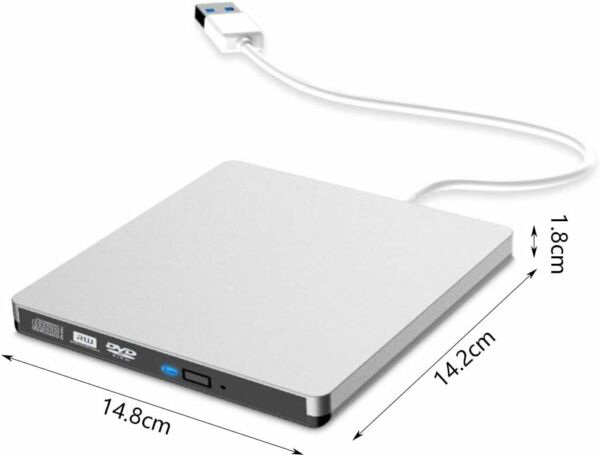 Gravador e Leitor Dvd/Cd Usb 3.0 Drive Portátil Slim Laptop PC Desktop Branco Newlan - Imagem 7