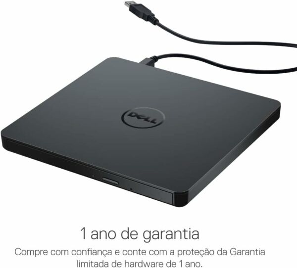Gravador DVD Externo Dell Slim Portátil USB Preto DW316 - Imagem 3