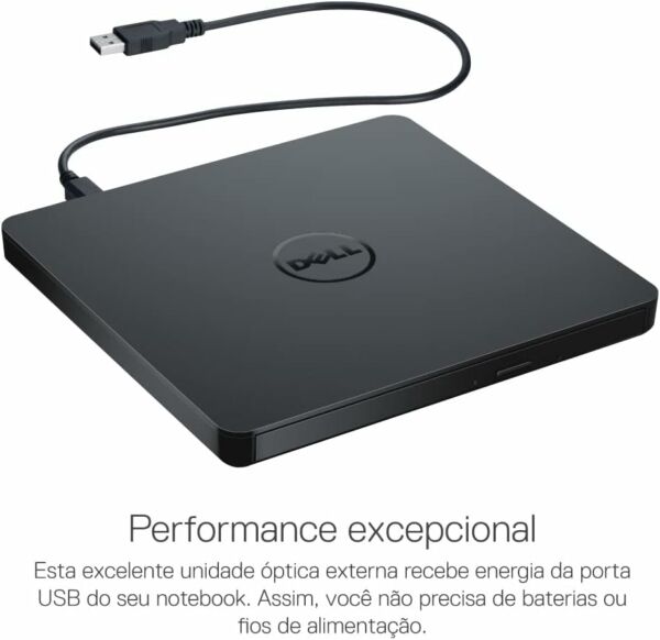 Gravador DVD Externo Dell Slim Portátil USB Preto DW316 - Imagem 4