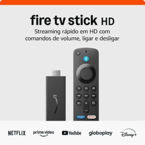 Fire TV Stick HD controle Remoto Alexa (Inclui Comandos de TV) Controles de Casa Inteligente e Streaming em HD