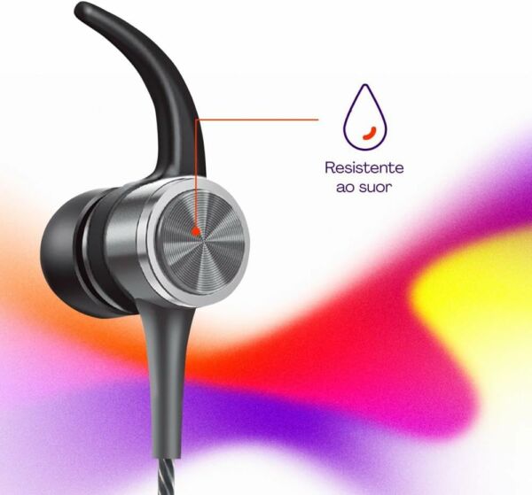 Fone de Ouvido Flex Digital com Fio Intra Auricular Conector USB-C Microfone Ponteiras Magnéticas Controlador Multifunções ESFNUSG Cinza Espacial Geonav - Imagem 5