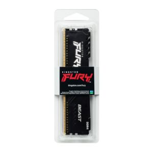 Memória RAM 16GB DIMM DDR4 3200Mhz FURY Beast 1,35V 1Rx8 288 Pinos para Desktop/Gamers KF432C16BB/16 Preto