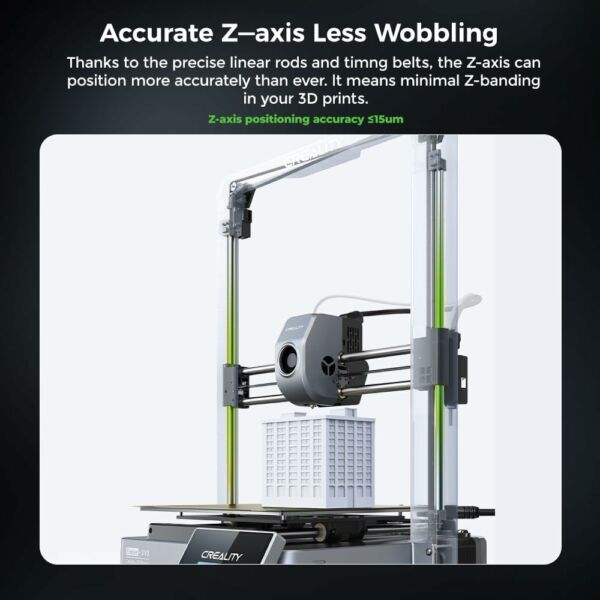 Impressora 3D oficial Creality Ender 3 V3 velocidade de impressão de 600 mm/s Atualizada com Sistema Core XZ Motion Extrusão sem Obstruções Aquecedor Hotend de 60 W e 300 ℃ Nivelamento Automático - Imagem 8