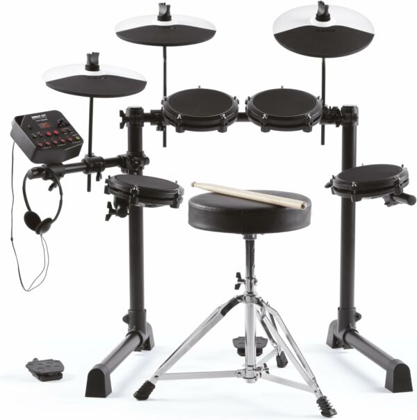 Bateria Eletrônica Alesis Turbo Mesh 7 peças 120 Sons e Rack Som Realista Conexão USB MIDI