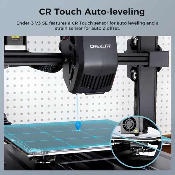 Impressora 3D Oficial Creality Ender 3 V3 SE Atualizada Ender 3 250 mm/s 2500 mm/s² Rápida CR Touch com Nivelamento Automático Extrusora Direta PC Spring Steel - Imagem 6