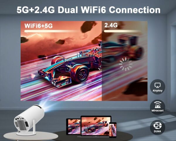 Mini Projetor Portatil 5G Wifi 6 BT 5.0 Android 11 4K 1080P Full HD - Imagem 5