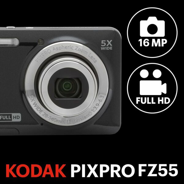 Câmera Digital PIXPRO FZ55-BK Zoom Óptico Full HD KODAK - Imagem 7