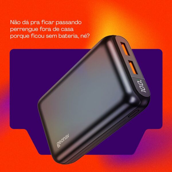Bateria Externa Portátil Power Bank 20.000mAh PB20K20WSG Geonav - Imagem 4