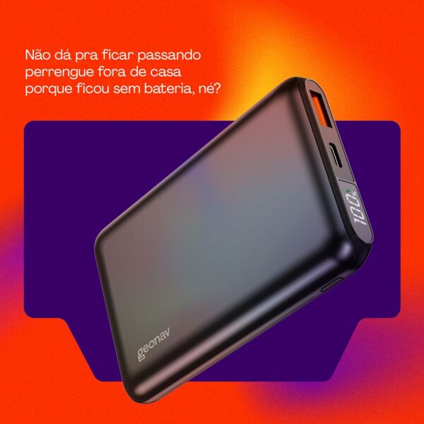 Bateria Externa Portátil Power Bank 10.000mAh PB10K20WSG Geonav - Imagem 8
