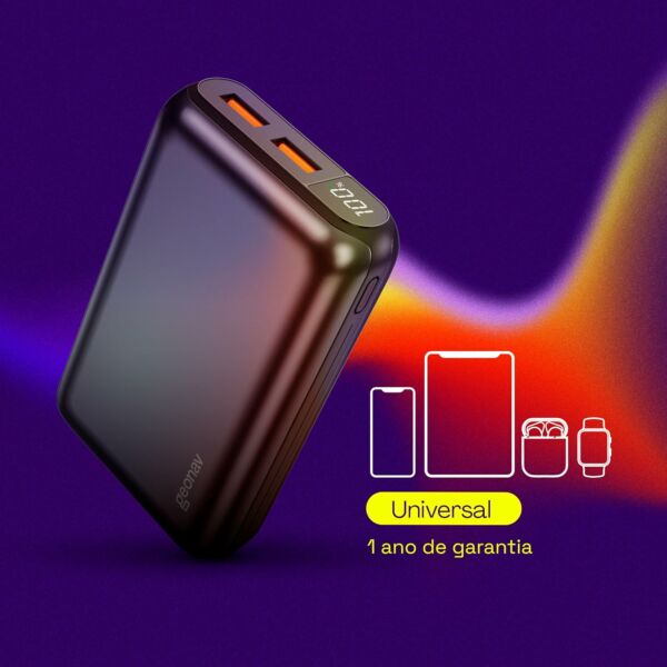 Bateria Externa Portátil Power Bank 20.000mAh PB20K20WSG Geonav - Imagem 5