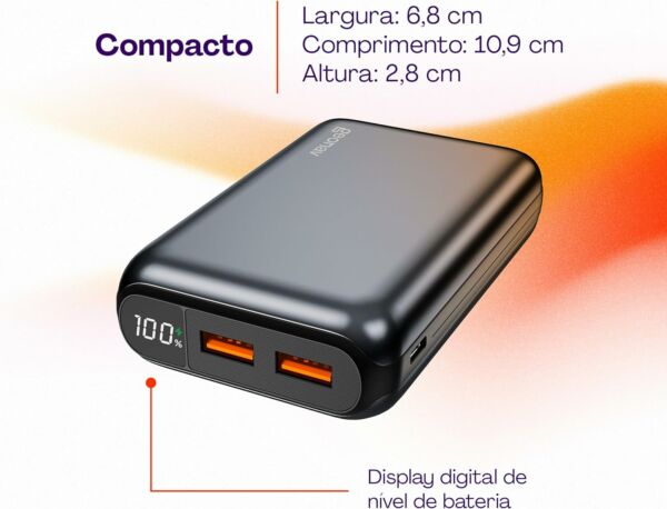 Bateria Externa Portátil Power Bank 20.000mAh PB20K20WSG Geonav - Imagem 7