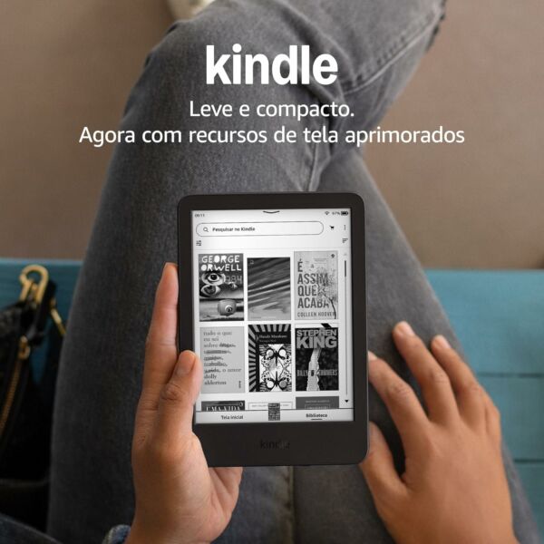 Kindle 16 GB Modelo 2024 Leve Compacto Com tela antirreflexo Trocas de Página mais Rápidas Luz Frontal Ajustável Bateria de Longa Duração Cor Preta - Imagem 6