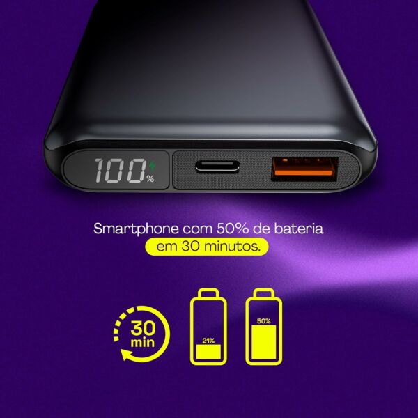 Bateria Externa Portátil Power Bank 10.000mAh PB10K20WSG Geonav - Imagem 7