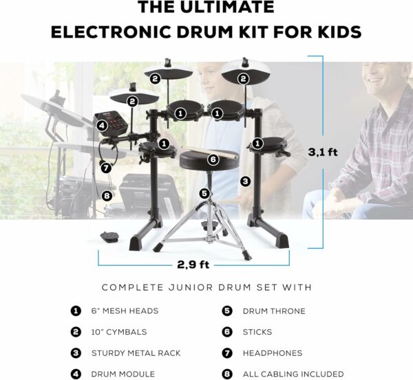 Bateria Eletrônica Alesis Turbo Mesh 7 peças 120 Sons e Rack Som Realista Conexão USB MIDI - Imagem 6