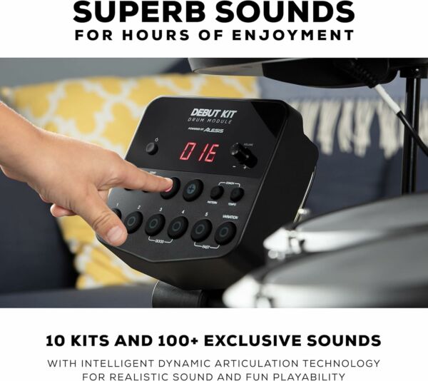 Bateria Eletrônica Alesis Turbo Mesh 7 peças 120 Sons e Rack Som Realista Conexão USB MIDI - Imagem 7