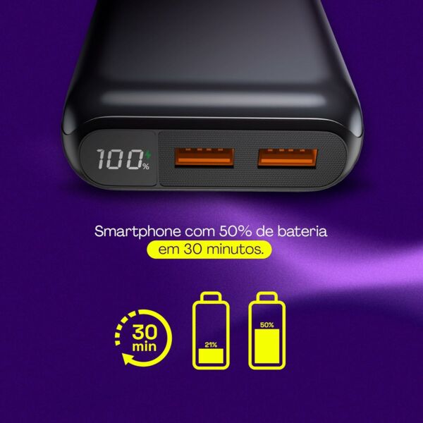 Bateria Externa Portátil Power Bank 20.000mAh PB20K20WSG Geonav - Imagem 8