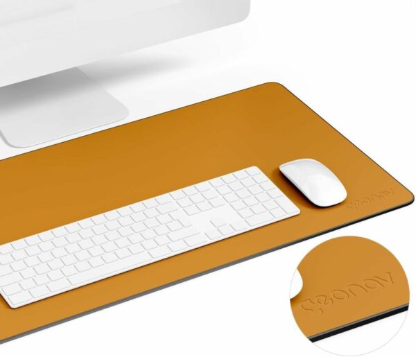 Mouse Pad Desk Tecido Sintético Macio Dupla Face 80x30cm OFDP02BK Preto e Caramelo Geonav - Imagem 7